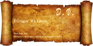 Dinga Vilmos névjegykártya